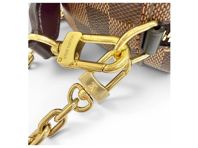 Borsa a Spalla Louis Vuitton Damier Valisette Souple BB Marrone - vista 13