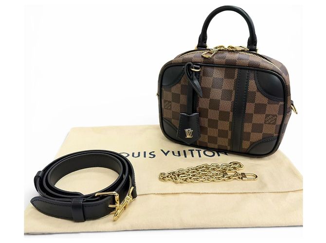 Borsa a Spalla Louis Vuitton Damier Valisette Souple BB Marrone - vista 2