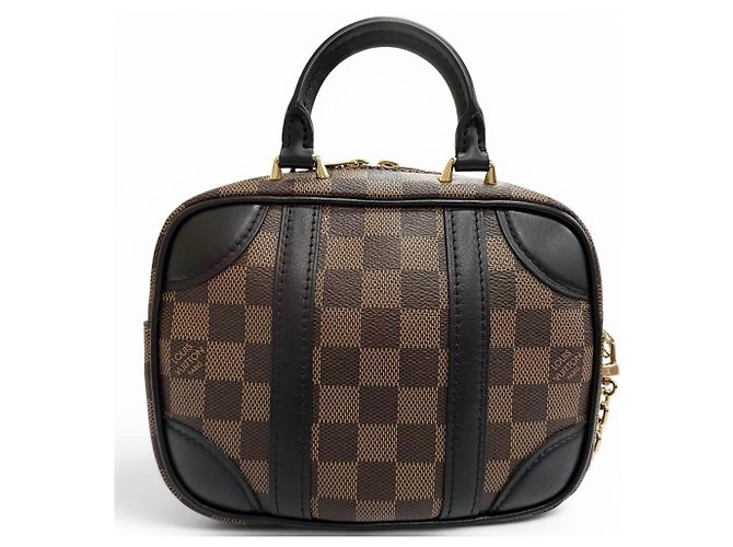 Borsa a Spalla Louis Vuitton Damier Valisette Souple BB Marrone - vista 3