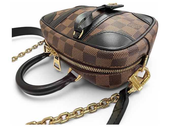 Borsa a Spalla Louis Vuitton Damier Valisette Souple BB Marrone - vista 4