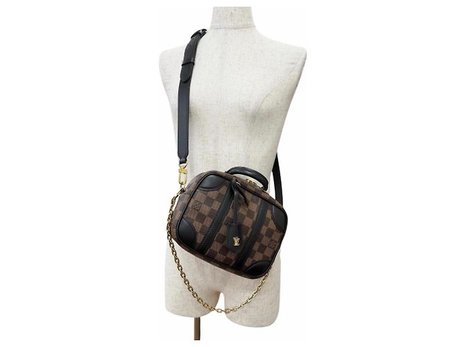 Borsa a Spalla Louis Vuitton Damier Valisette Souple BB Marrone - vista 6