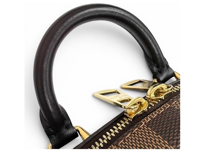 Borsa a Spalla Louis Vuitton Damier Valisette Souple BB Marrone - vista 8