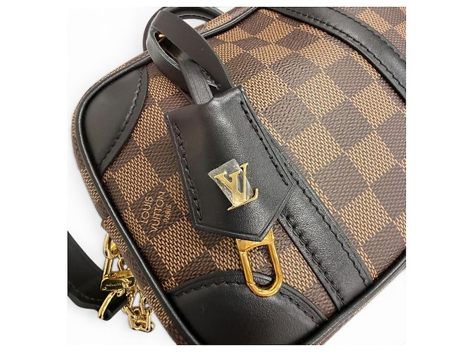 Borsa a Spalla Louis Vuitton Damier Valisette Souple BB Marrone - vista 9