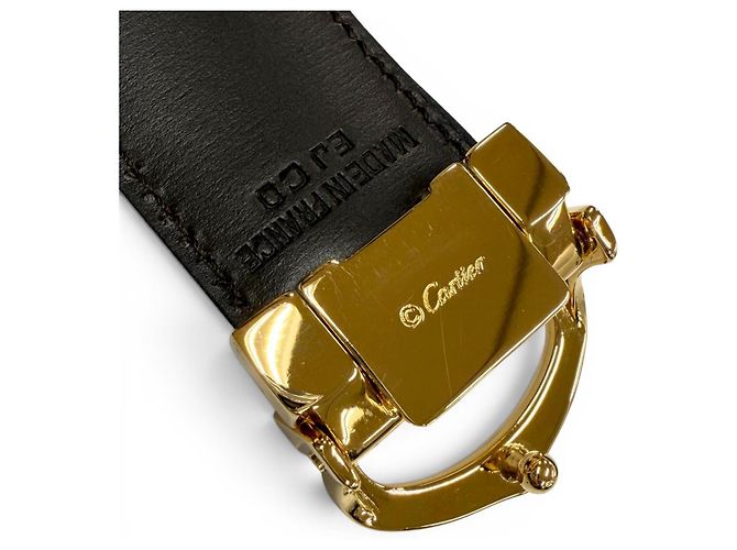 Cartier Must de Reversible Leather Belt Black Dark brown - view 6