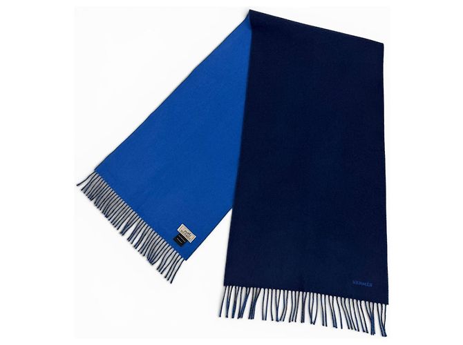 Stola in cashmere Hermès Recto Verso Blu Blu navy - vista 4