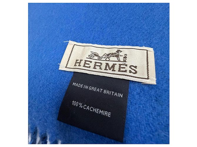 Stola in cashmere Hermès Recto Verso Blu Blu navy - vista 7