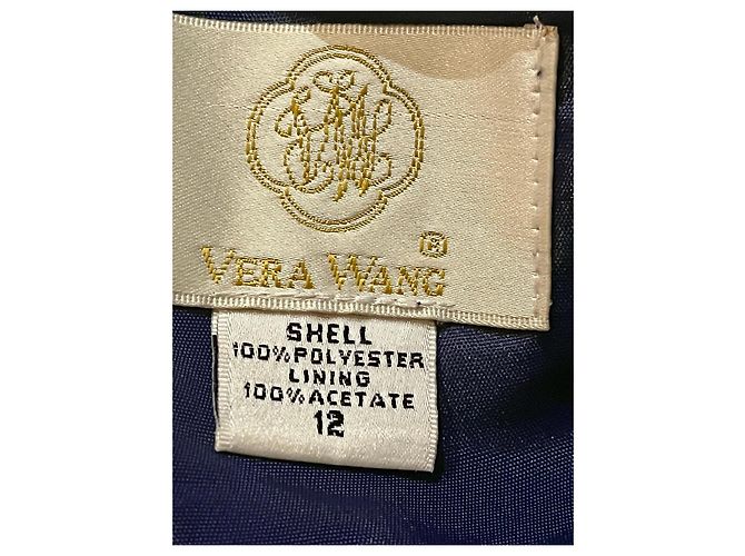 Vera Wang Abito da sera in raso blu navy con allacciatura Blu scuro - vista 4