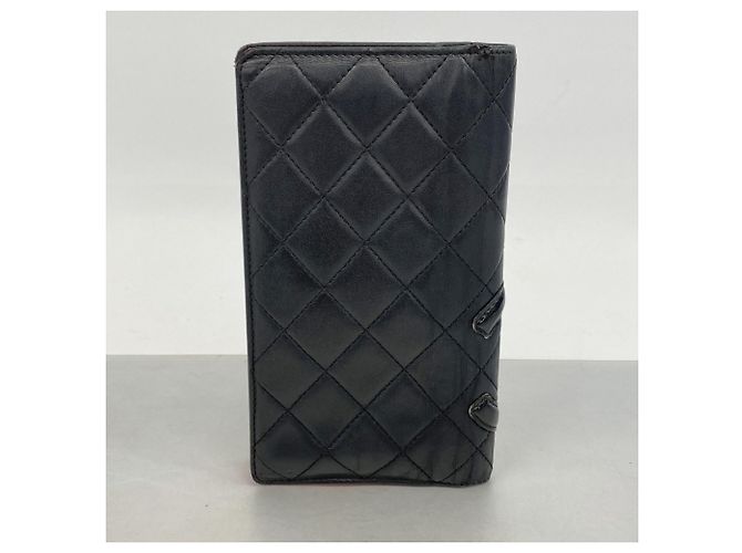 Cartera larga de cordero negro Cambon Chanel - vista 8