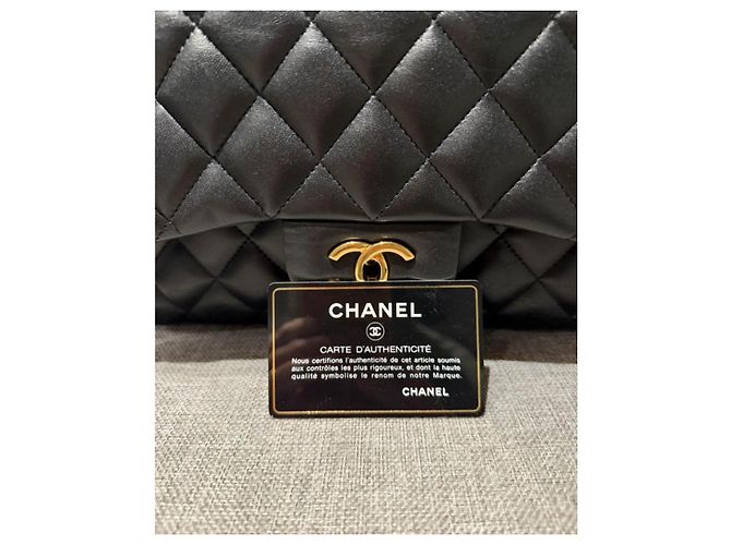 Timeless Borsa Chanel Classic Double Flap Jumbo in pelle nera Nero - vista 10