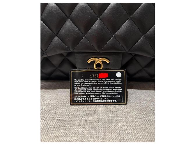 Timeless Borsa Chanel Classic Double Flap Jumbo in pelle nera Nero - vista 11