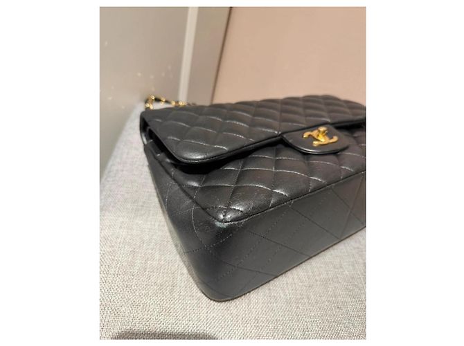 Timeless Borsa Chanel Classic Double Flap Jumbo in pelle nera Nero - vista 5