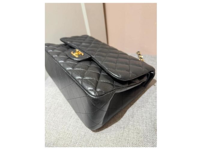 Timeless Borsa Chanel Classic Double Flap Jumbo in pelle nera Nero - vista 6