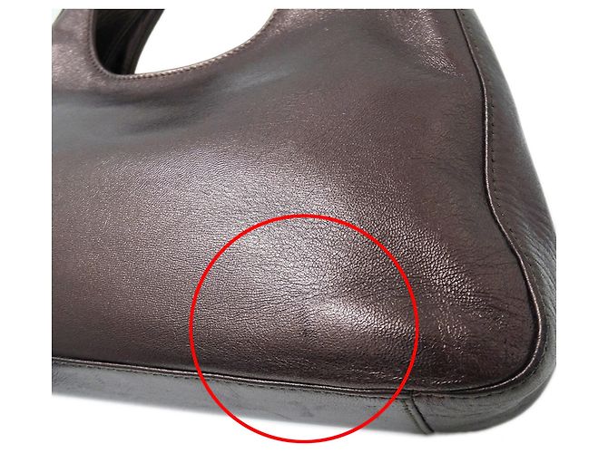 Borsa a tracolla in pelle viola metallizzato Prada Viola scuro - vista 10