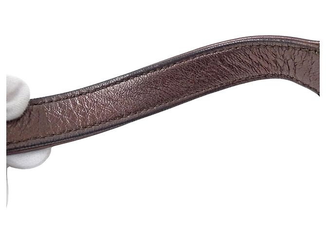 Borsa a tracolla in pelle viola metallizzato Prada Viola scuro - vista 13