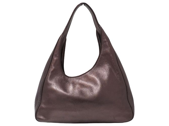 Borsa a tracolla in pelle viola metallizzato Prada Viola scuro - vista 2
