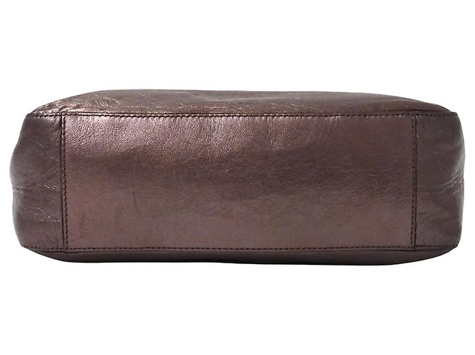 Borsa a tracolla in pelle viola metallizzato Prada Viola scuro - vista 3