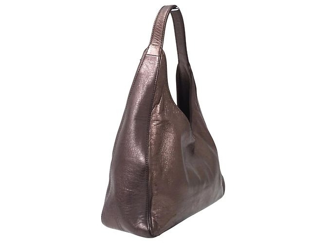 Borsa a tracolla in pelle viola metallizzato Prada Viola scuro - vista 4