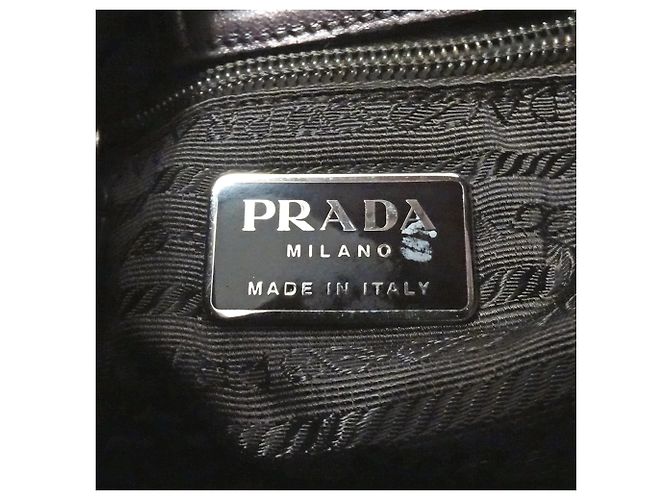Borsa a tracolla in pelle viola metallizzato Prada Viola scuro - vista 6