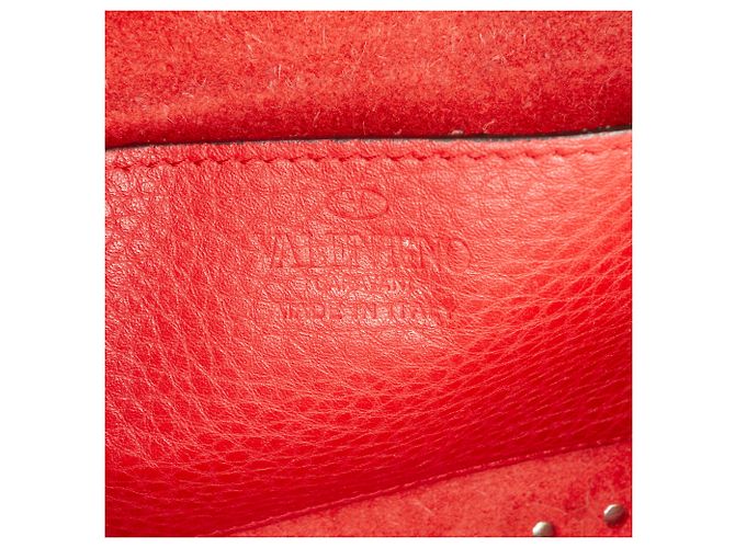 Borsa a tracolla Valentino in pelle di vitello granulata Rockstud rossa Rosso - vista 5