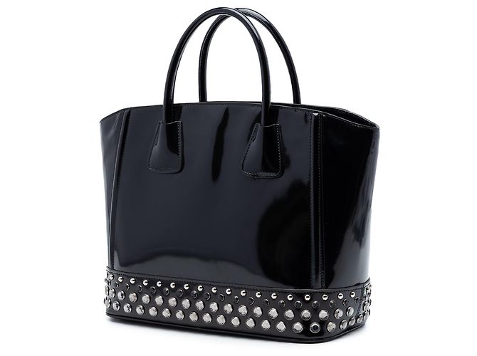 Tote Prada Black Spazzolato con Cristalli e Borchie Nero - vista 2