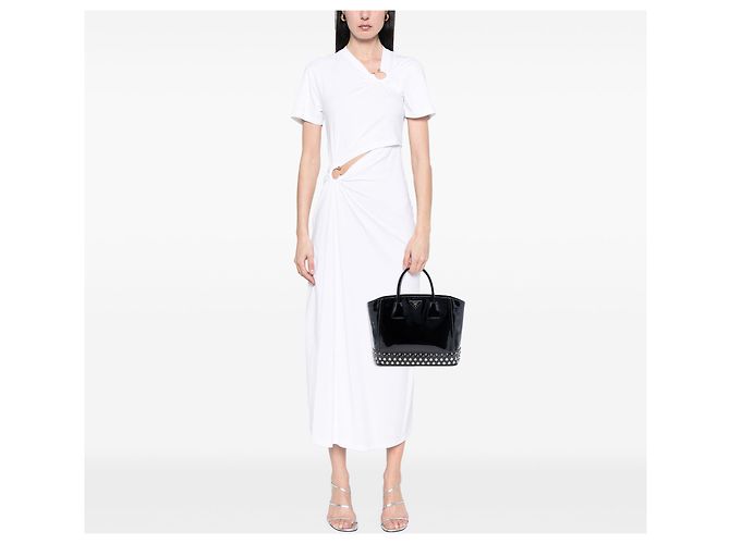 Tote Prada Black Spazzolato con Cristalli e Borchie Nero - vista 7
