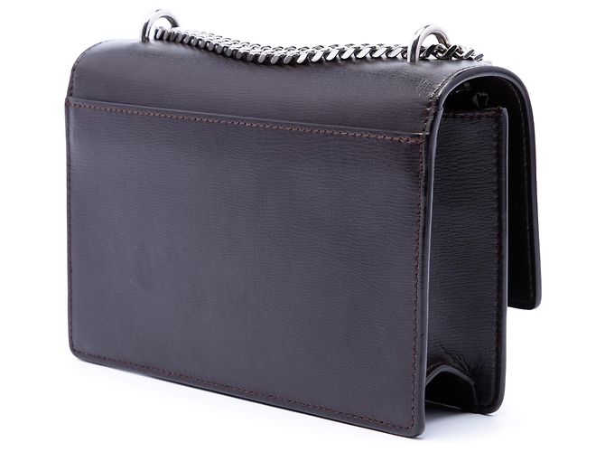 Saint Laurent Borsa a tracolla Sunset in pelle di vitello monogrammata marrone Small Marrone scuro - vista 2