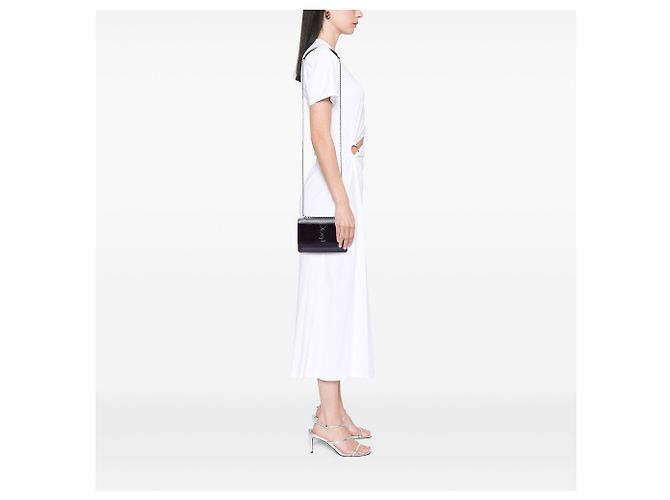 Saint Laurent Borsa a tracolla Sunset in pelle di vitello monogrammata marrone Small Marrone scuro - vista 6