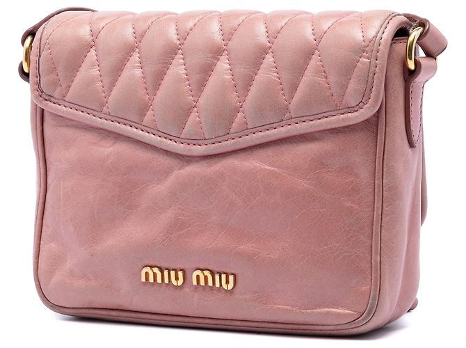 Miu Miu Trapu Crossbody Umhängetasche aus pinkem Vitello Shine - Ansicht 2