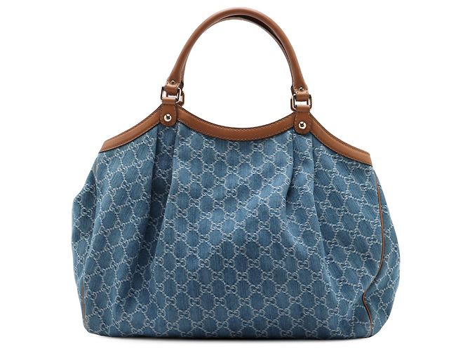 Gucci Sukey Tote aus blauem GG Denim, Größe Medium - Ansicht 2