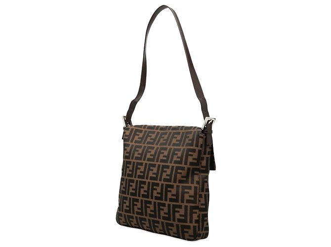 Borsa a tracolla Fendi in tela Zucca marrone - vista 2