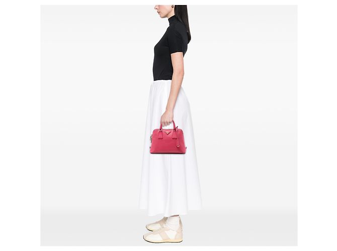 Borsa Prada Pink Small Saffiano Lux Promenade Rosa - vista 6