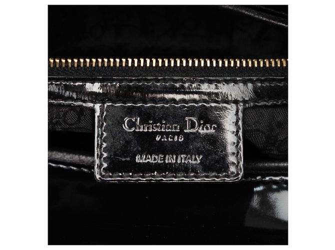 Lady Dior Cannage in vernice nero, grande - vista 5