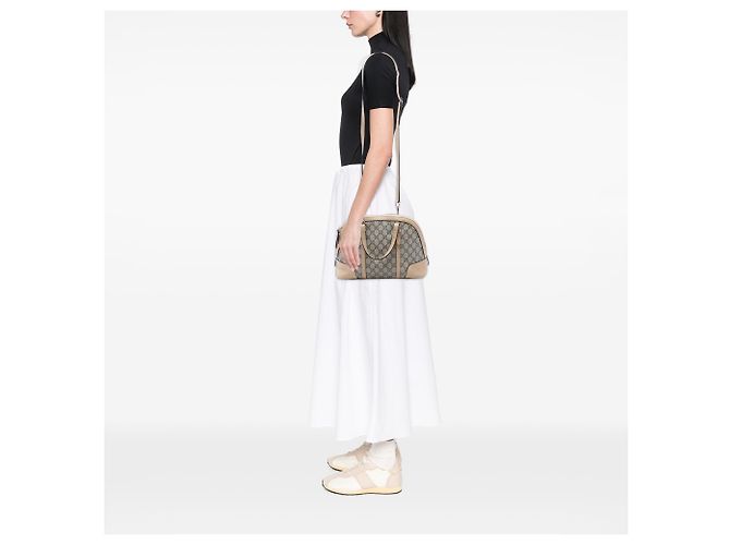 Borsa Gucci Beige Small GG Supreme Nice Dome - vista 7