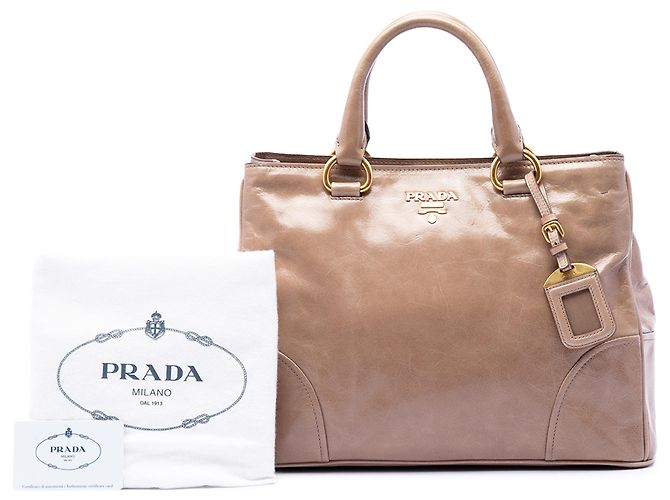 Prada Satchel Brown Vitello Shine Braun - Ansicht 7