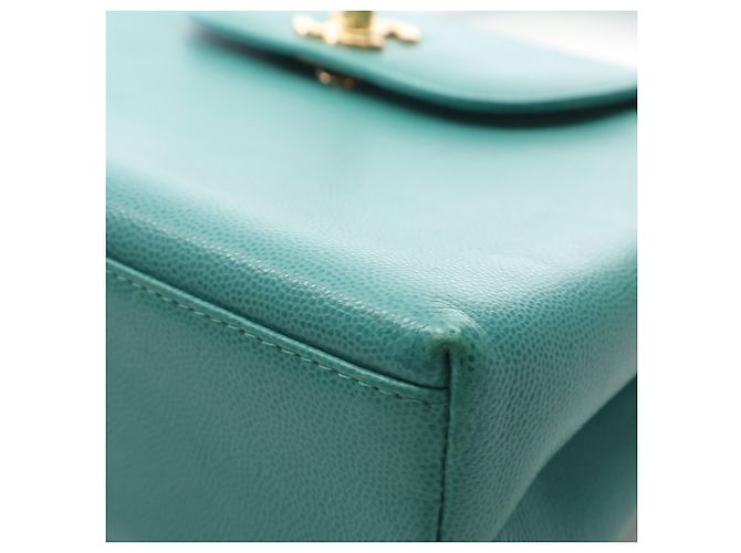 Chanel Green CC Caviar Kelly Top Handle Flap Verde - vista 10