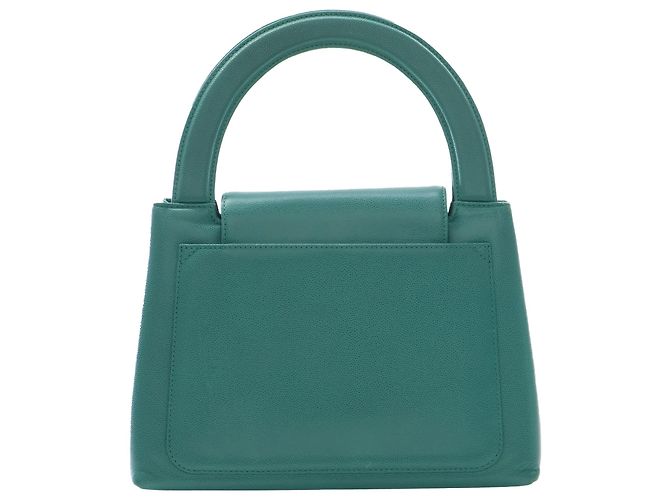 Chanel Green CC Caviar Kelly Top Handle Flap Verde - vista 2