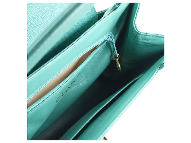 Chanel Green CC Caviar Kelly Top Handle Flap Verde - vista 4