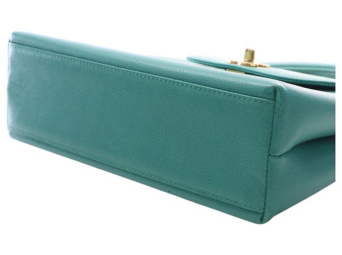 Chanel Green CC Caviar Kelly Top Handle Flap Verde - vista 6