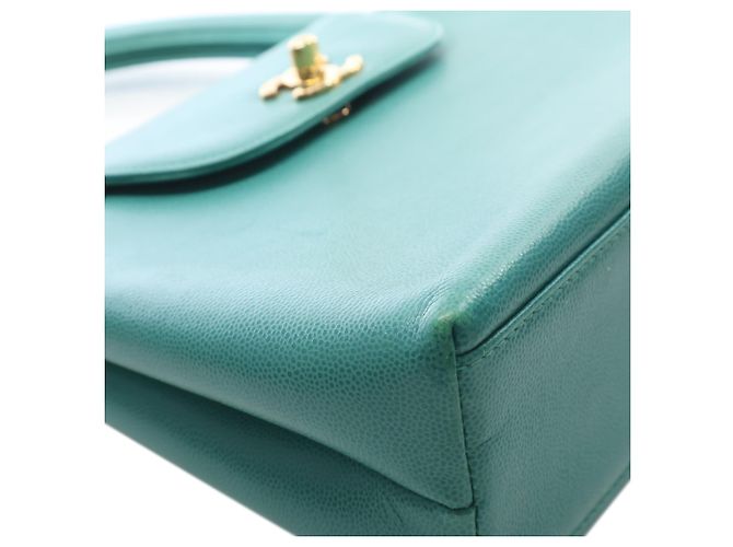 Chanel Green CC Caviar Kelly Top Handle Flap Verde - vista 9