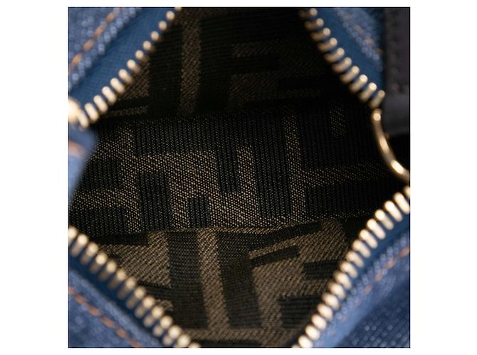 Fendi Blue Nano Denim Fendigraphy Hobo - vista 4