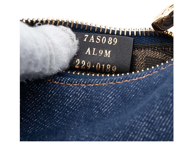 Fendi Blue Nano Denim Fendigraphy Hobo - vista 6