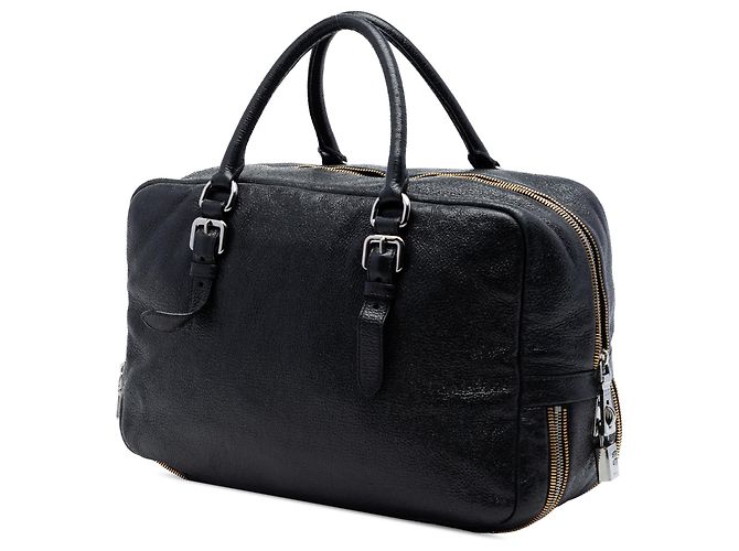 Borsa Bauletto in pelle Cervo nera Prada Nero - vista 2