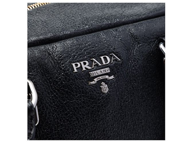 Borsa Bauletto in pelle Cervo nera Prada Nero - vista 5