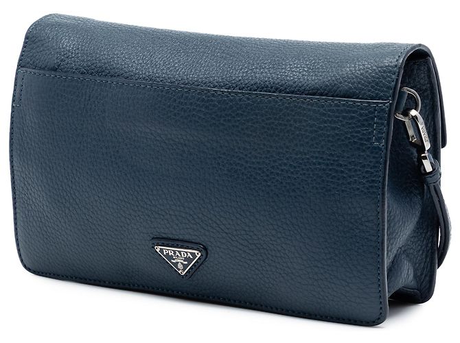 Clutch Prada Blue Vitello Daino Blu scuro - vista 2
