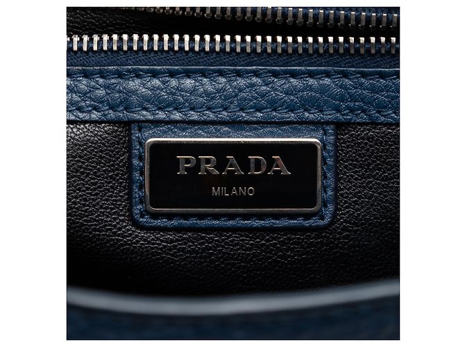 Clutch Prada Blue Vitello Daino Blu scuro - vista 5