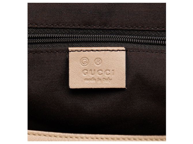 Tote Abbey D Ring Horsebit in pelle marrone Gucci Marrone chiaro - vista 5