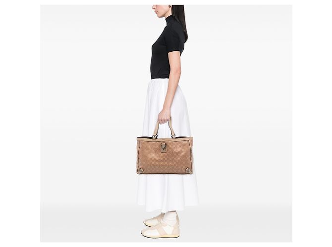 Tote Abbey D Ring Horsebit in pelle marrone Gucci Marrone chiaro - vista 7