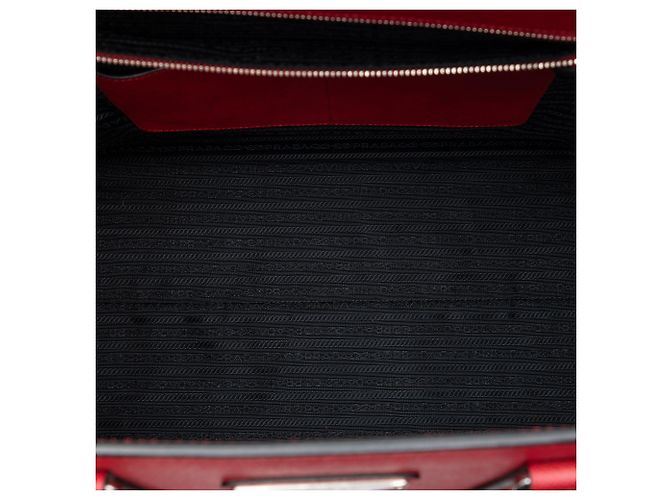 Borsa shopper Prada Red Saffiano Lux a doppio manico Rosso - vista 4