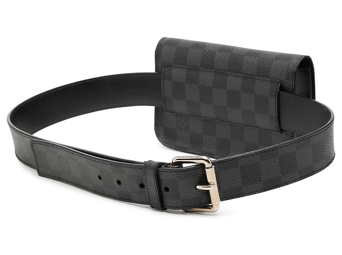 Louis Vuitton Pochette Homme Ceinture in Damier Graphite nero - vista 2