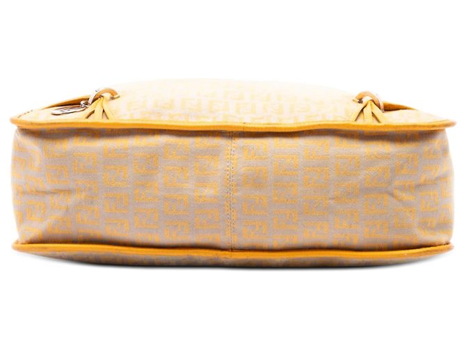 Fendi Beige Zucchino Canvas F Charm Crossbody - vista 3